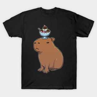 Capybara with Ice Cream on its head T-Shirt